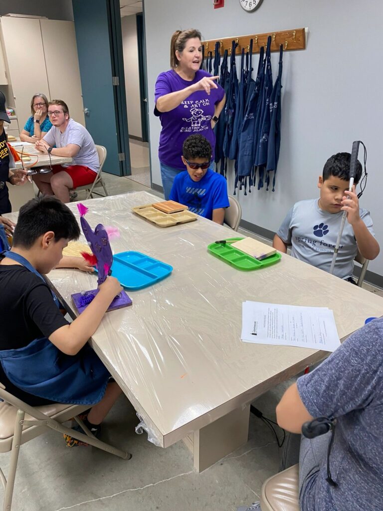 Artwork and artists from the September 2023 Student Sculptures session at Creating With Blind Abandon.