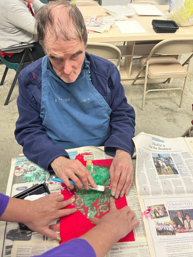 Artwork and artists from the Nov '23 — Adults - Christmas Trees session at Creating With Blind Abandon.