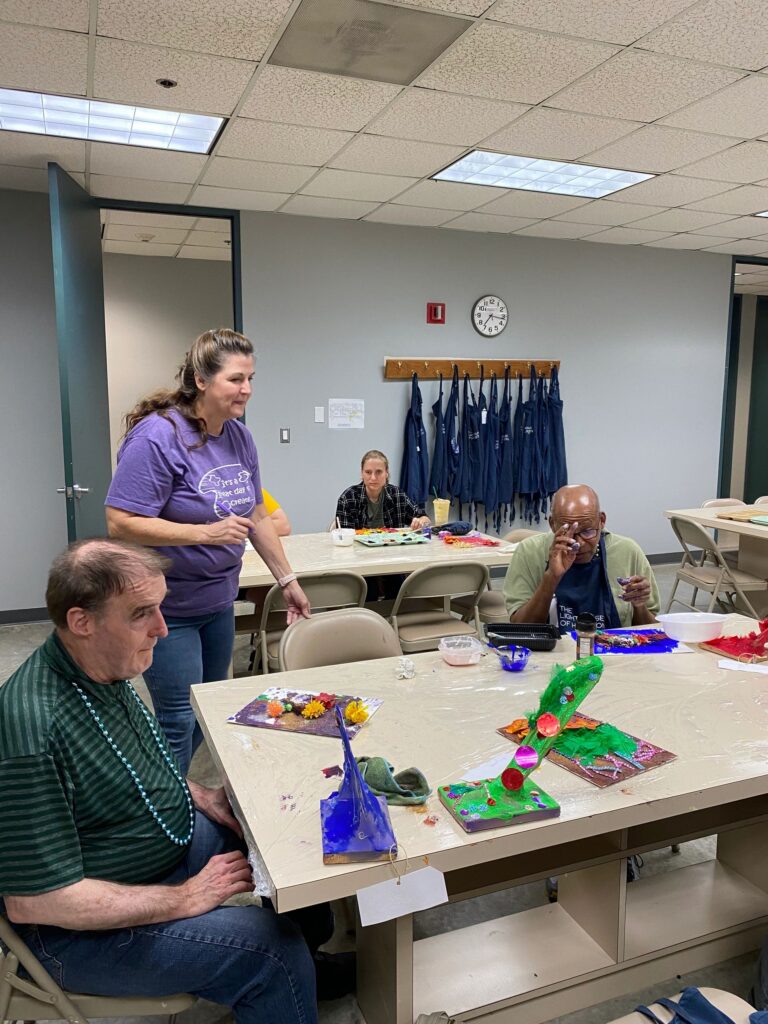 Artwork and artists from the Oct '23 — Adults- Fall Canvas Art session at Creating With Blind Abandon.