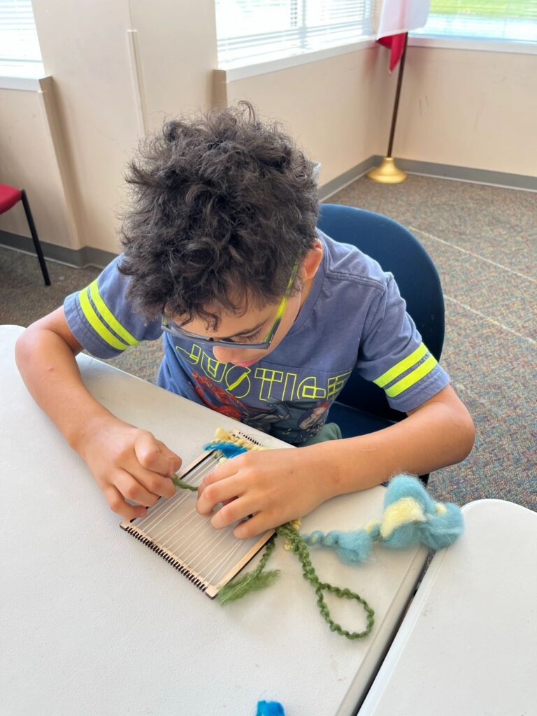 Artwork and artists from the March 2023 Weaving with guest artist, Tori Christenson session at Creating With Blind Abandon.