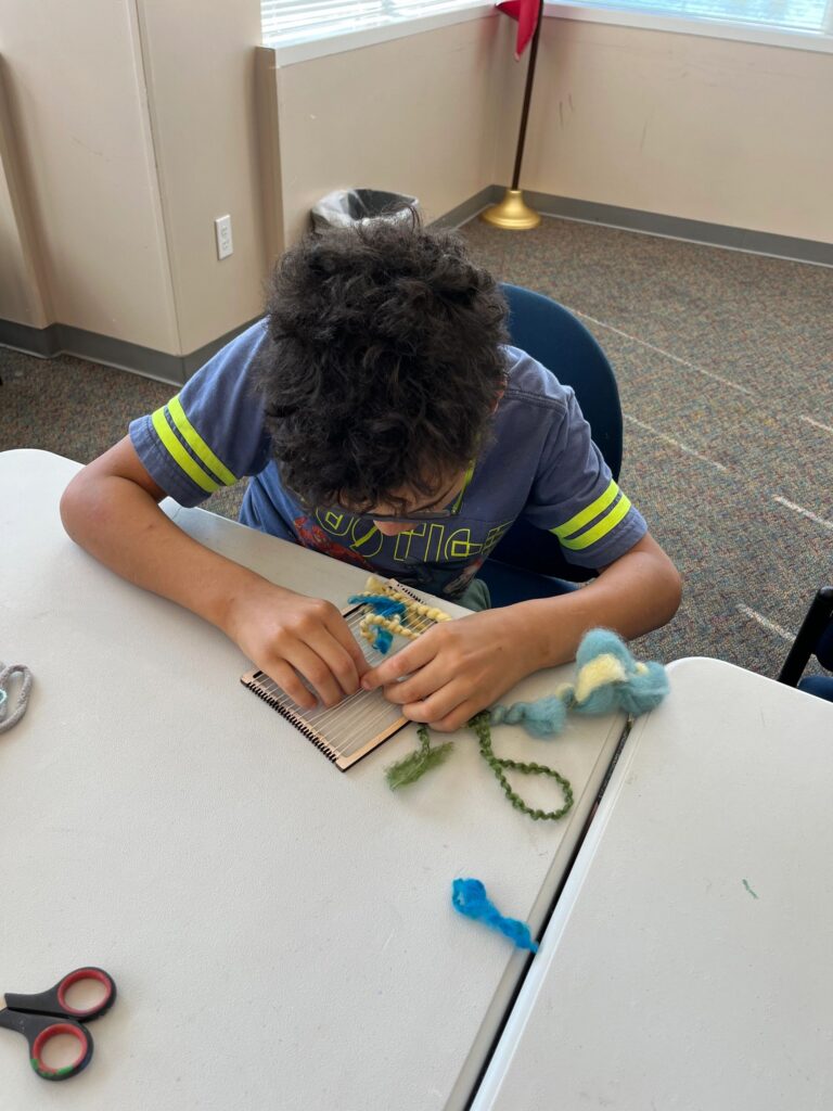 Artwork and artists from the March 2023 Weaving with guest artist, Tori Christenson session at Creating With Blind Abandon.