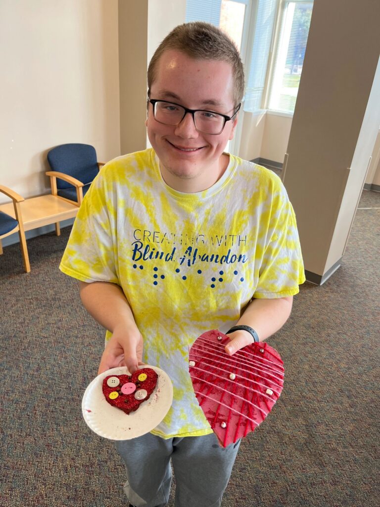 Artwork and artists from the February 2023 — Cinnamon Applesauce Valentines Ornaments session at Creating With Blind Abandon.