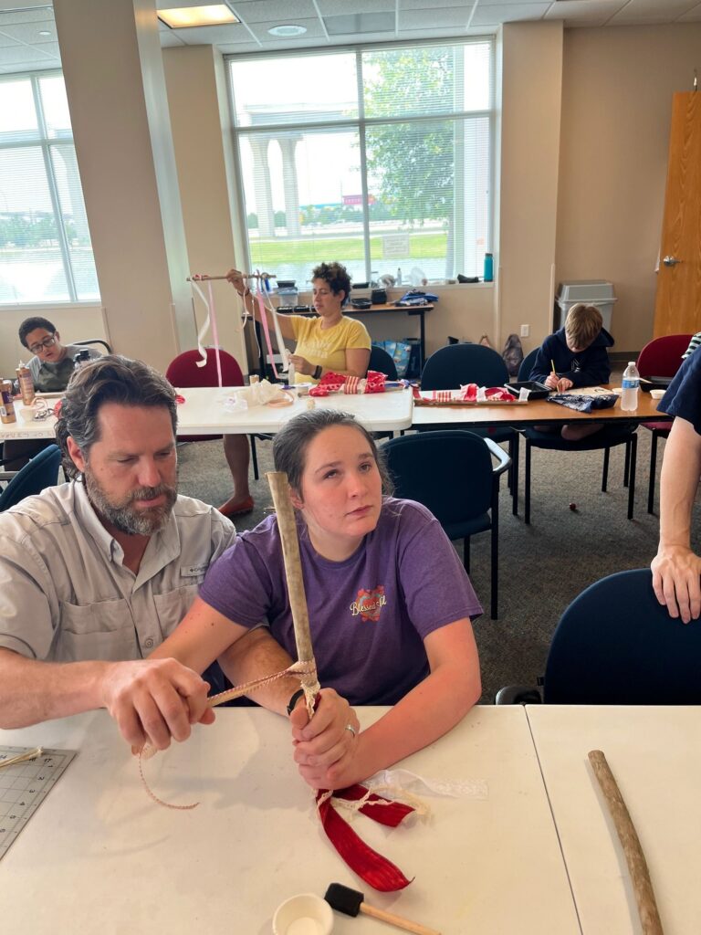 Artwork and artists from the May 2023 American Flag Banners session at Creating With Blind Abandon.