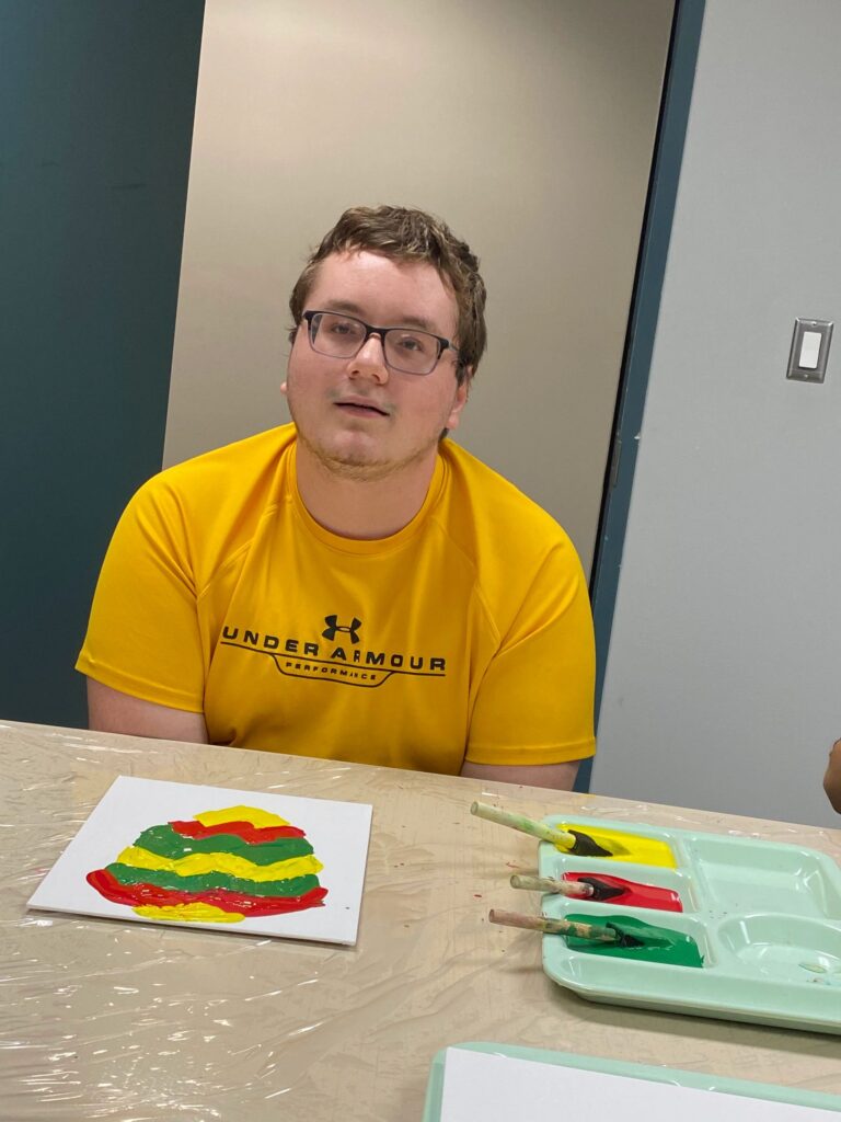 Artwork and artists from the Oct '23 — Adults- Fall Canvas Art session at Creating With Blind Abandon.