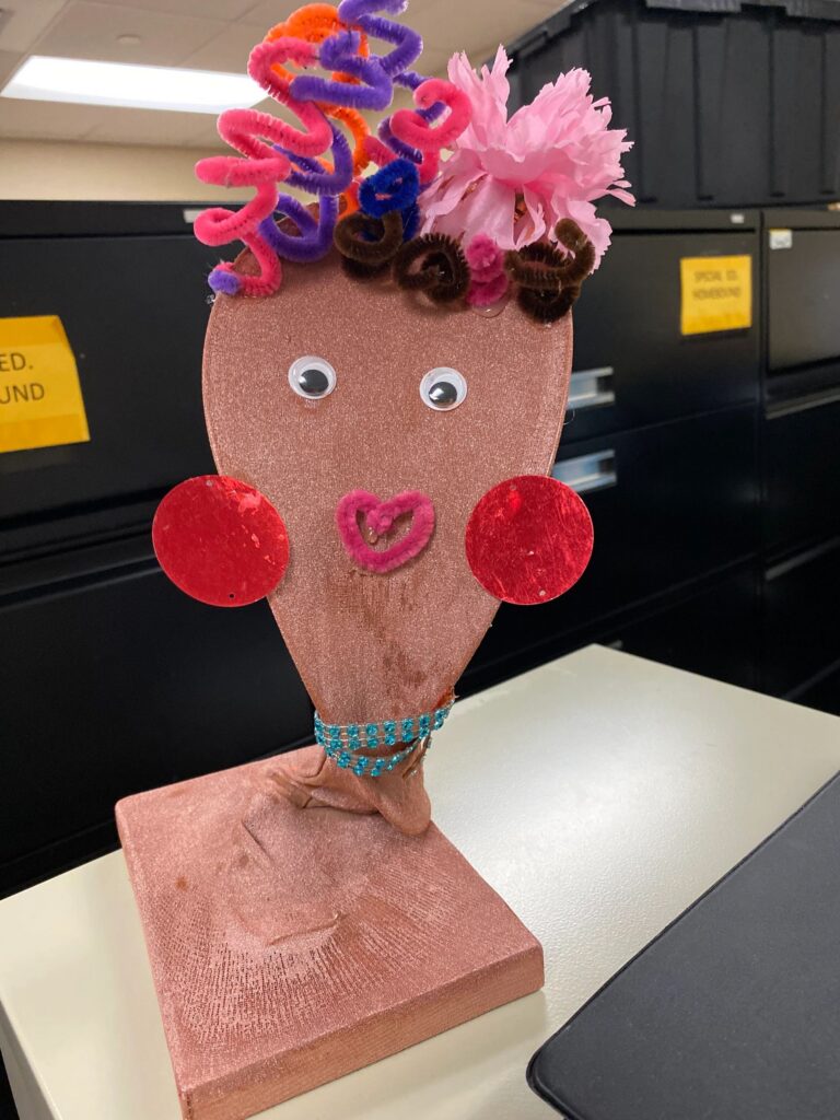 Artwork and artists from the September 2023 Adult Sculptures session at Creating With Blind Abandon.