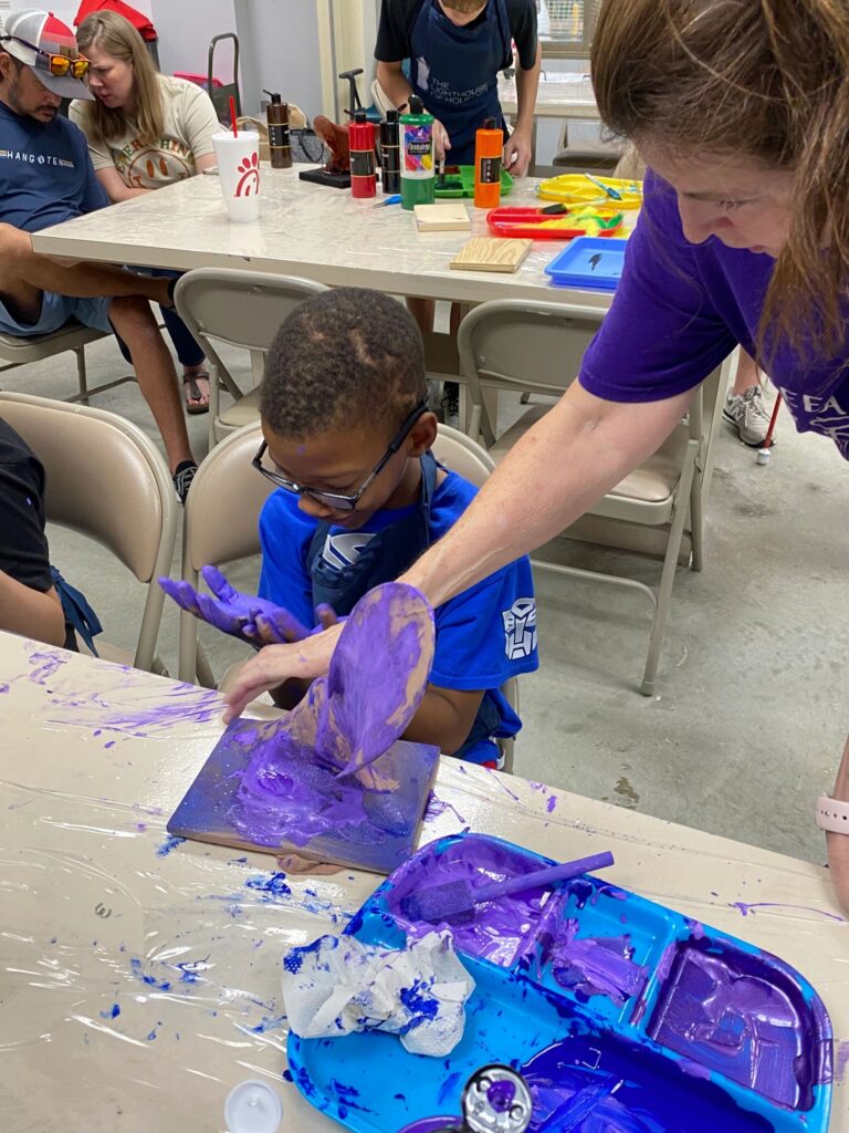 Artwork and artists from the September 2023 Student Sculptures session at Creating With Blind Abandon.