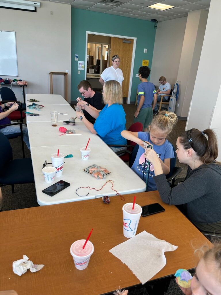Artwork and artists from the March 2023 Weaving with guest artist, Tori Christenson session at Creating With Blind Abandon.
