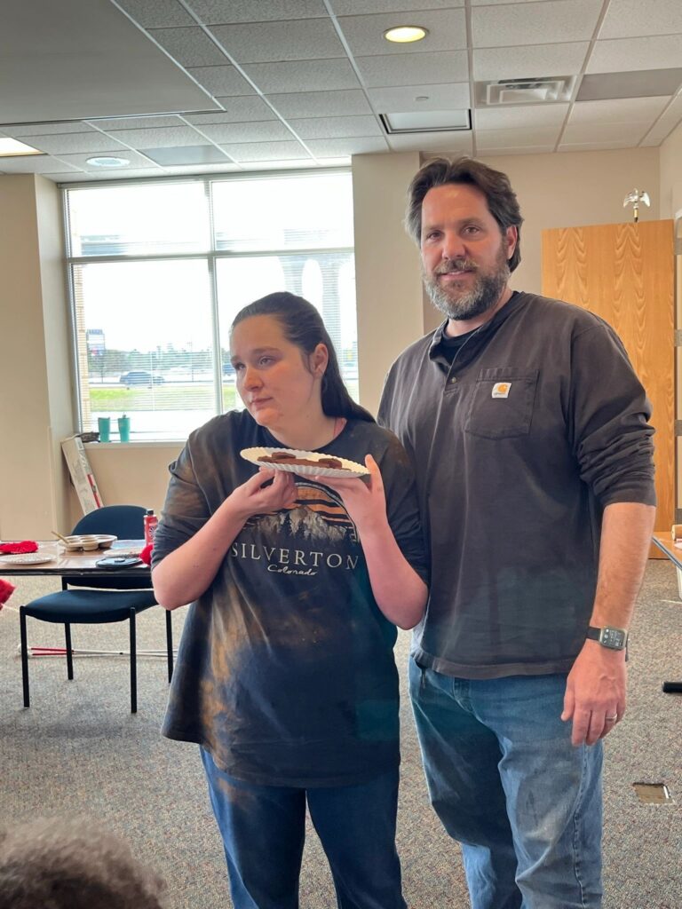 Artwork and artists from the February 2023 — Cinnamon Applesauce Valentines Ornaments session at Creating With Blind Abandon.