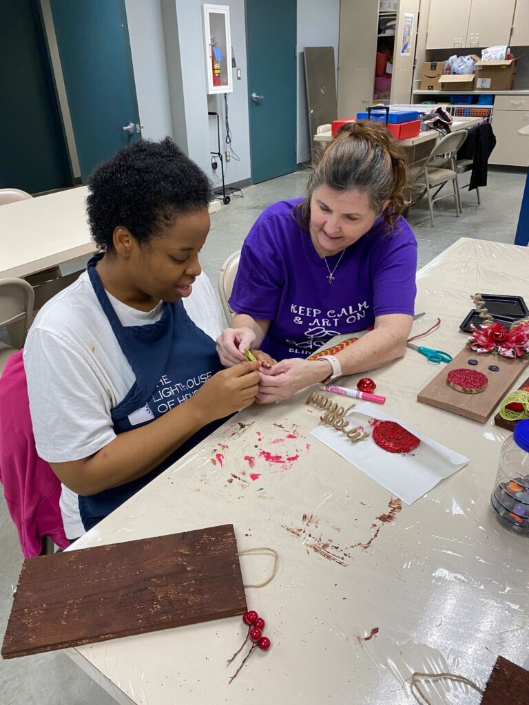 Artwork and artists from the Dec'23 — Adults Rudolph session at Creating With Blind Abandon.