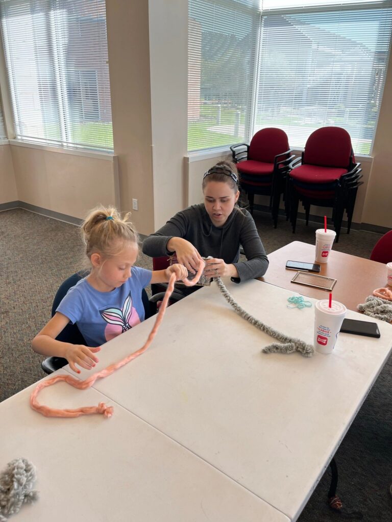 Artwork and artists from the March 2023 Weaving with guest artist, Tori Christenson session at Creating With Blind Abandon.