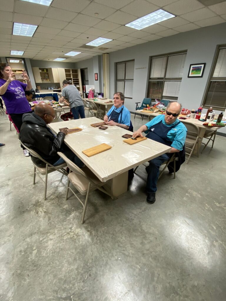 Artwork and artists from the Dec'23 — Adults Rudolph session at Creating With Blind Abandon.