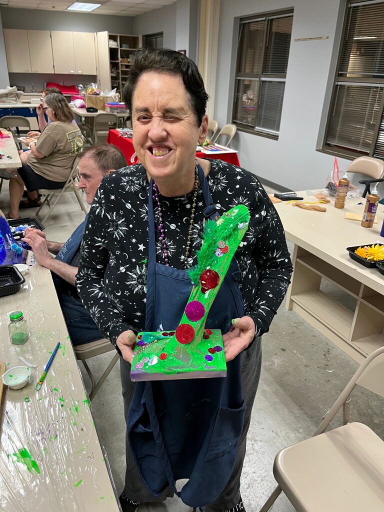 Artwork and artists from the September 2023 Adult Sculptures session at Creating With Blind Abandon.