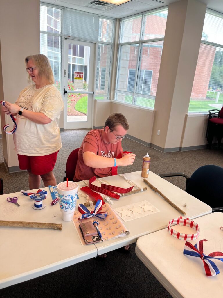 Artwork and artists from the May 2023 American Flag Banners session at Creating With Blind Abandon.
