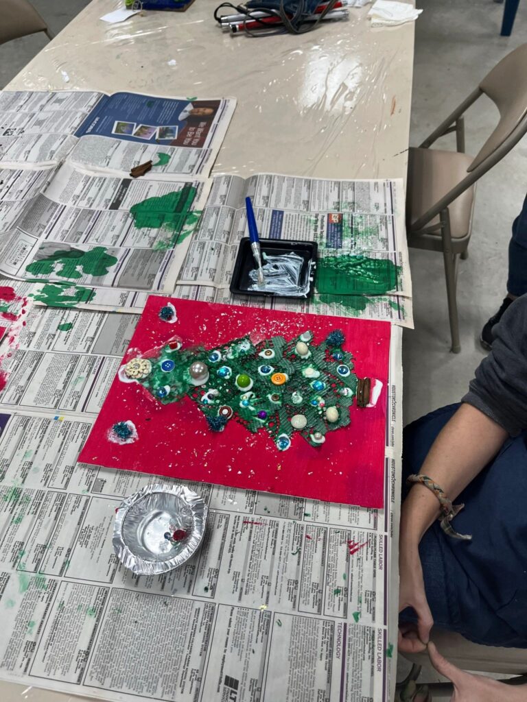 Artwork and artists from the Nov '23 — Adults - Christmas Trees session at Creating With Blind Abandon.