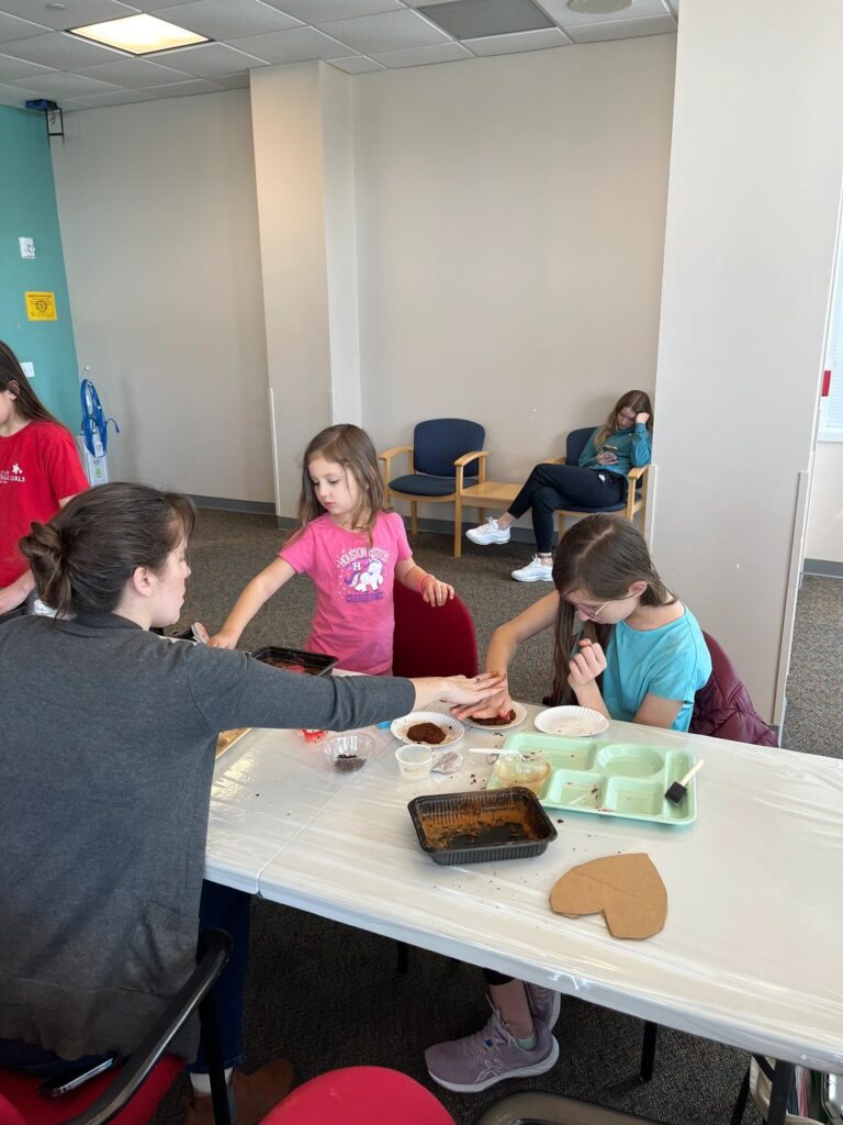 Artwork and artists from the February 2023 — Cinnamon Applesauce Valentines Ornaments session at Creating With Blind Abandon.