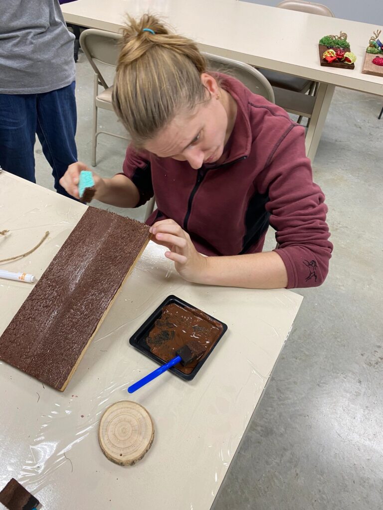 Artwork and artists from the Dec'23 — Adults Rudolph session at Creating With Blind Abandon.