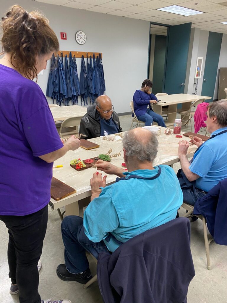 Artwork and artists from the Dec'23 — Adults Rudolph session at Creating With Blind Abandon.