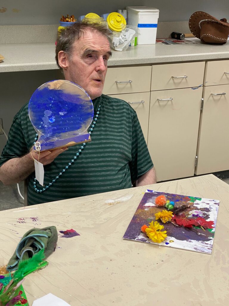 Artwork and artists from the Oct '23 — Adults- Fall Canvas Art session at Creating With Blind Abandon.