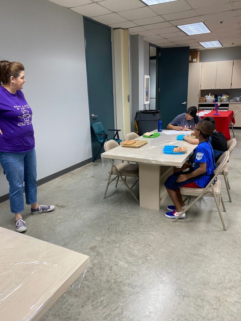 Artwork and artists from the September 2023 Student Sculptures session at Creating With Blind Abandon.
