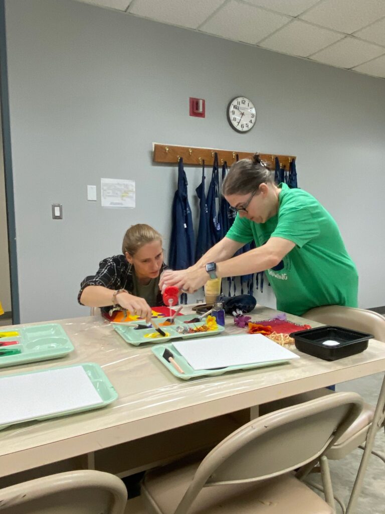 Artwork and artists from the Oct '23 — Adults- Fall Canvas Art session at Creating With Blind Abandon.