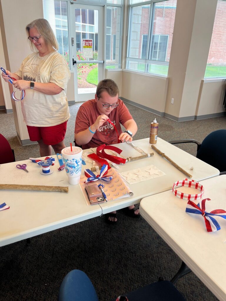 Artwork and artists from the May 2023 American Flag Banners session at Creating With Blind Abandon.