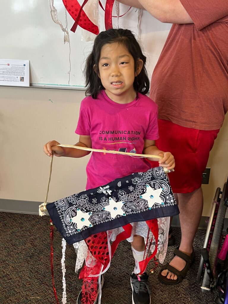 Artwork and artists from the May 2023 American Flag Banners session at Creating With Blind Abandon.