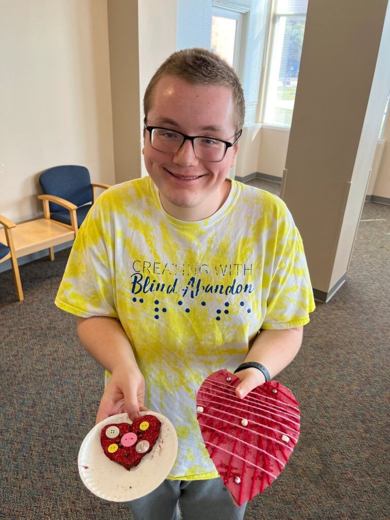 Artwork and artists from the February 2023 — Cinnamon Applesauce Valentines Ornaments session at Creating With Blind Abandon.