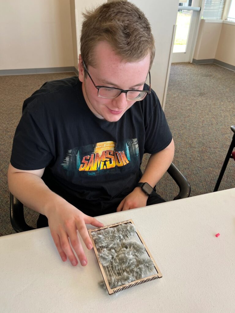 Artwork and artists from the March 2023 Weaving with guest artist, Tori Christenson session at Creating With Blind Abandon.