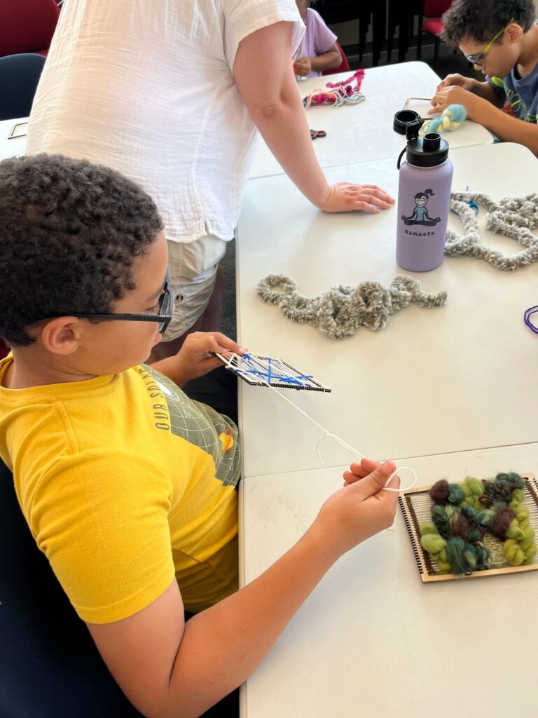 Artwork and artists from the March 2023 Weaving with guest artist, Tori Christenson session at Creating With Blind Abandon.