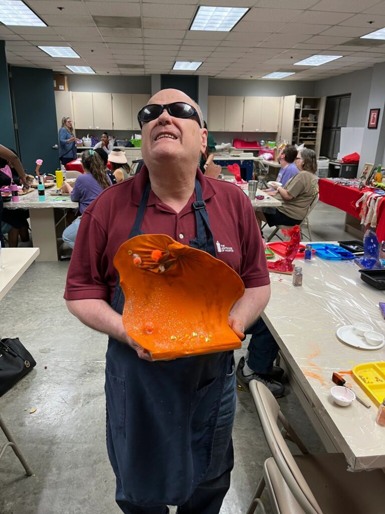 Artwork and artists from the September 2023 Adult Sculptures session at Creating With Blind Abandon.