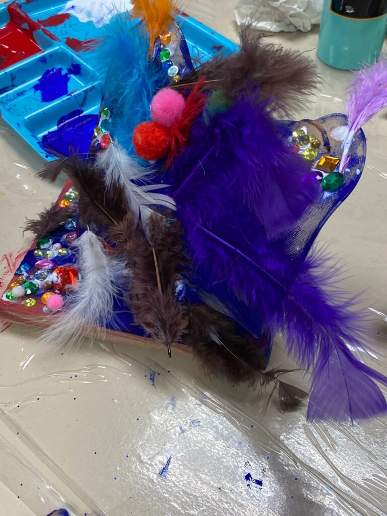 Artwork and artists from the September 2023 Student Sculptures session at Creating With Blind Abandon.