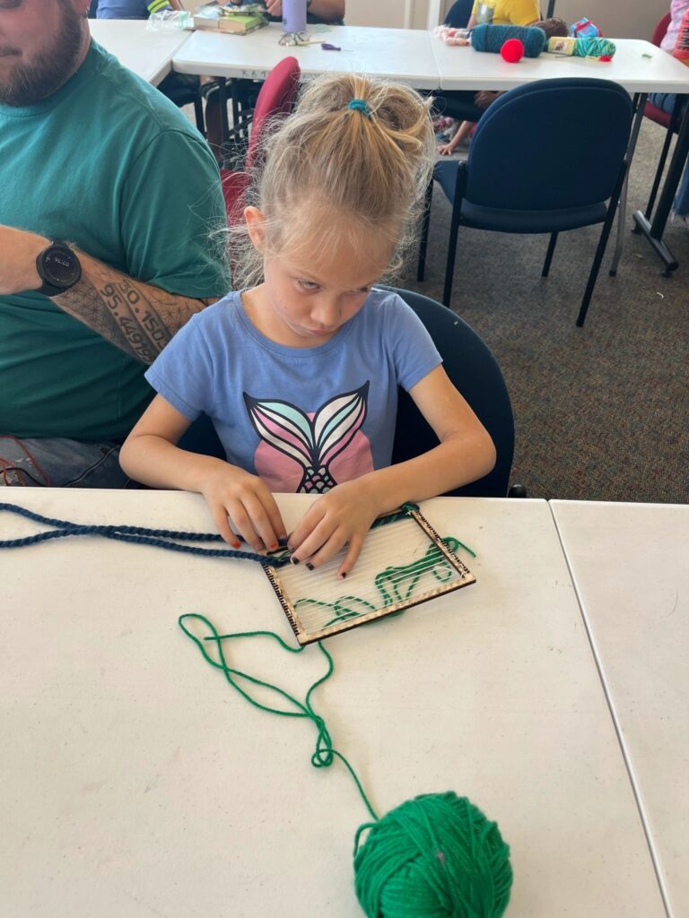 Artwork and artists from the March 2023 Weaving with guest artist, Tori Christenson session at Creating With Blind Abandon.