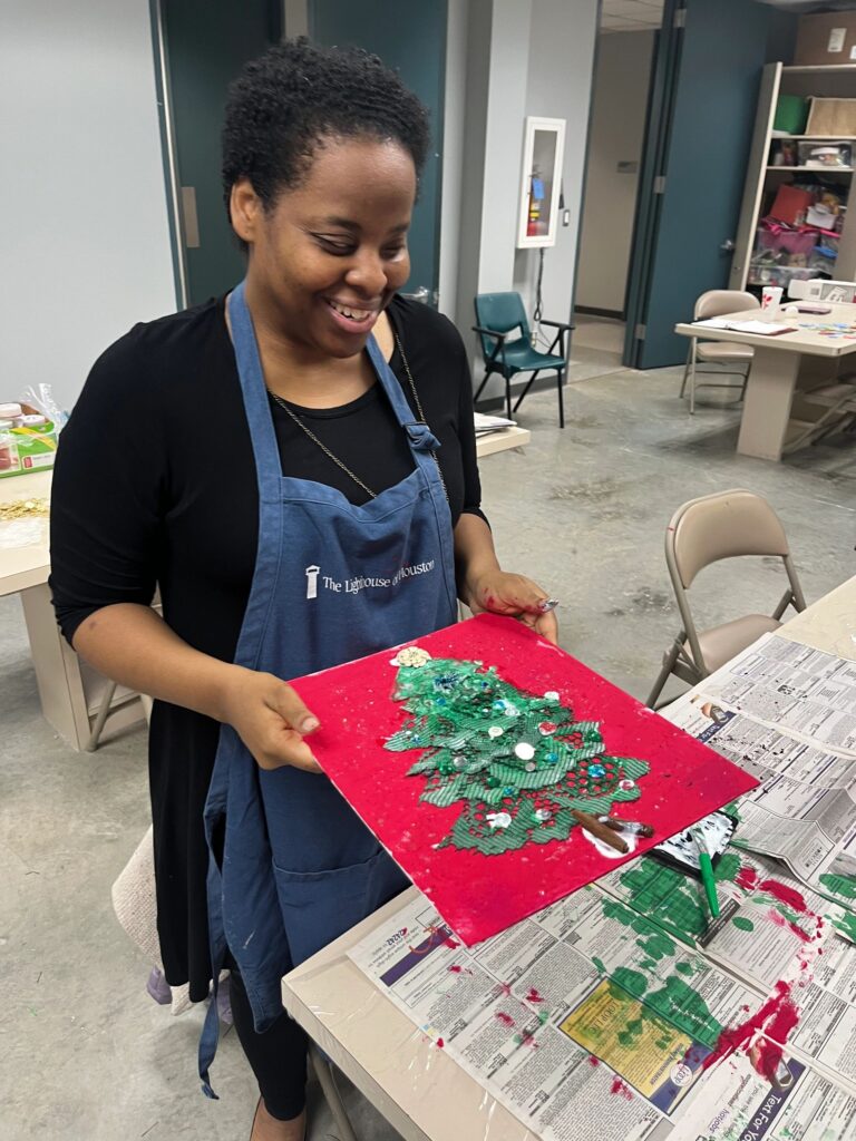 Artwork and artists from the Nov '23 — Adults - Christmas Trees session at Creating With Blind Abandon.