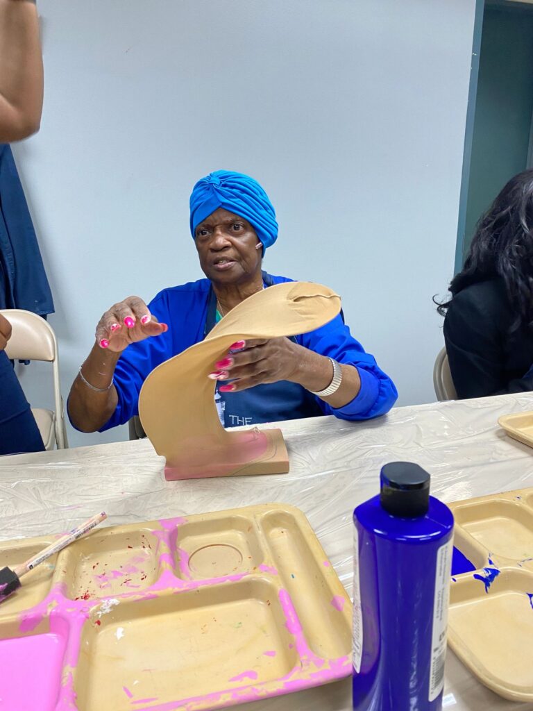 Artwork and artists from the September 2023 Adult Sculptures session at Creating With Blind Abandon.