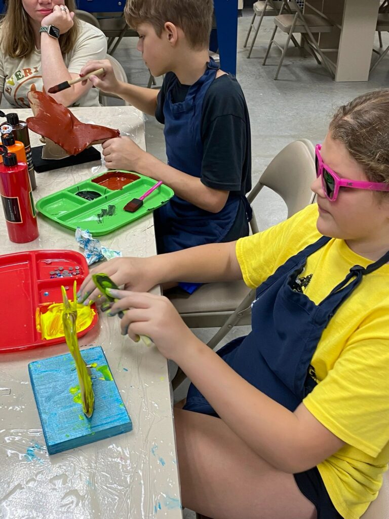 Artwork and artists from the September 2023 Student Sculptures session at Creating With Blind Abandon.