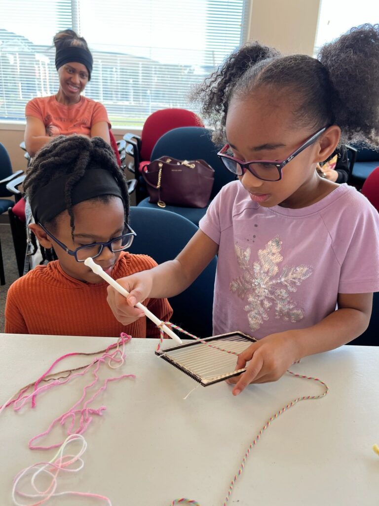 Artwork and artists from the March 2023 Weaving with guest artist, Tori Christenson session at Creating With Blind Abandon.