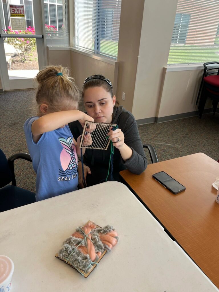 Artwork and artists from the March 2023 Weaving with guest artist, Tori Christenson session at Creating With Blind Abandon.