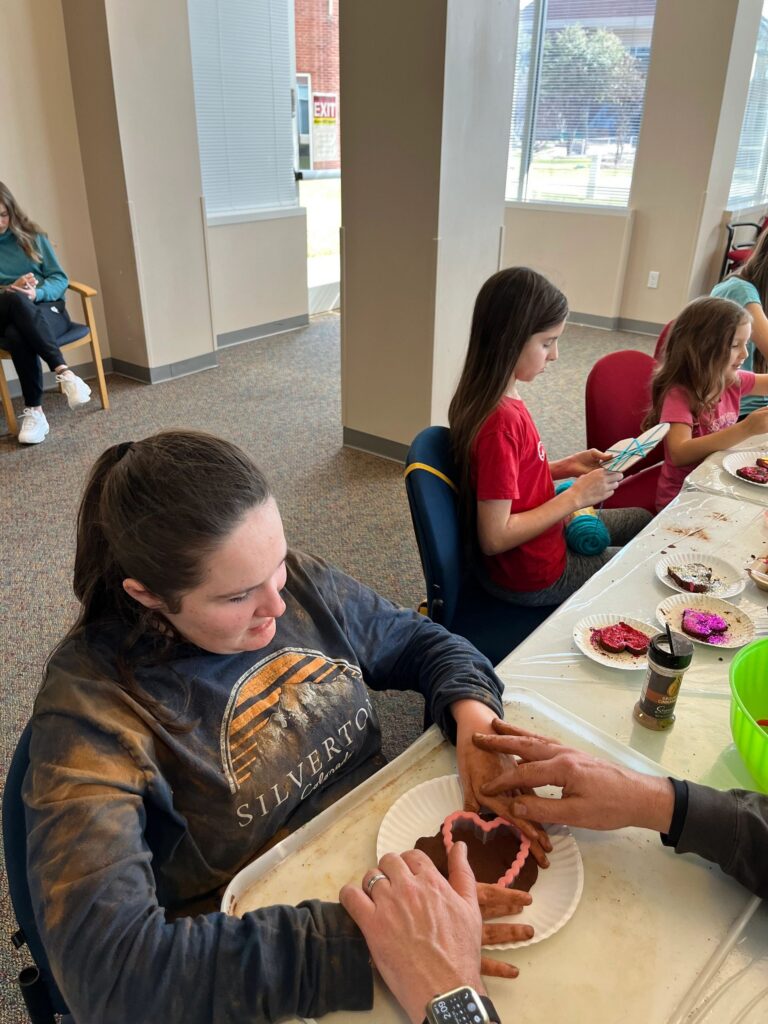 Artwork and artists from the February 2023 — Cinnamon Applesauce Valentines Ornaments session at Creating With Blind Abandon.