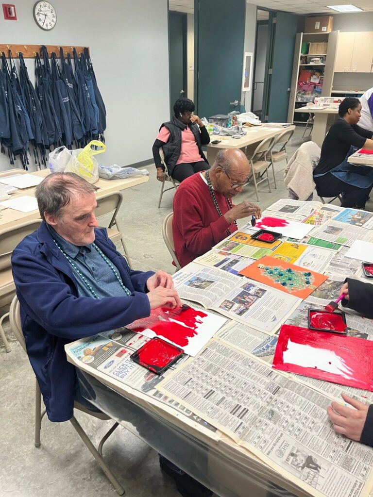 Artwork and artists from the Nov '23 — Adults - Christmas Trees session at Creating With Blind Abandon.