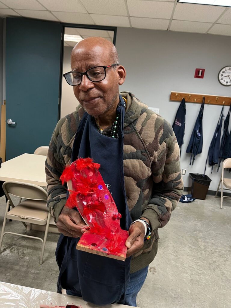 Artwork and artists from the September 2023 Adult Sculptures session at Creating With Blind Abandon.