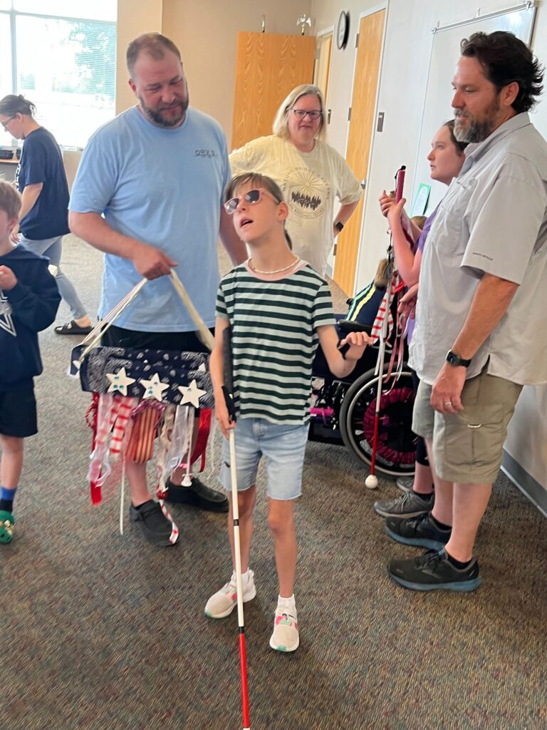 Artwork and artists from the May 2023 American Flag Banners session at Creating With Blind Abandon.