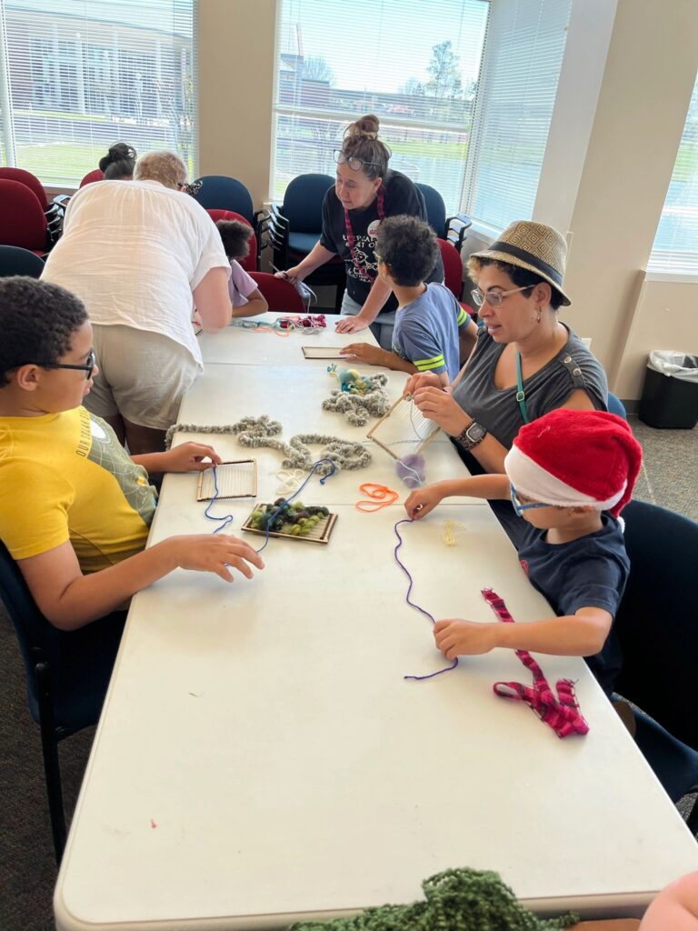 Artwork and artists from the March 2023 Weaving with guest artist, Tori Christenson session at Creating With Blind Abandon.