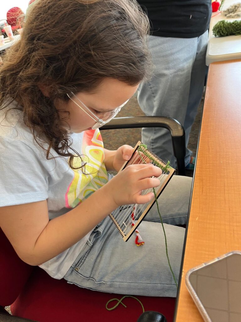 Artwork and artists from the March 2023 Weaving with guest artist, Tori Christenson session at Creating With Blind Abandon.