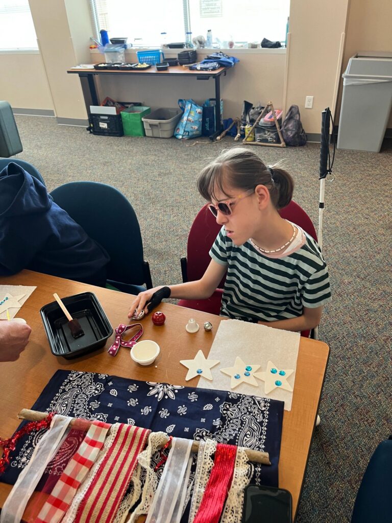 Artwork and artists from the May 2023 American Flag Banners session at Creating With Blind Abandon.