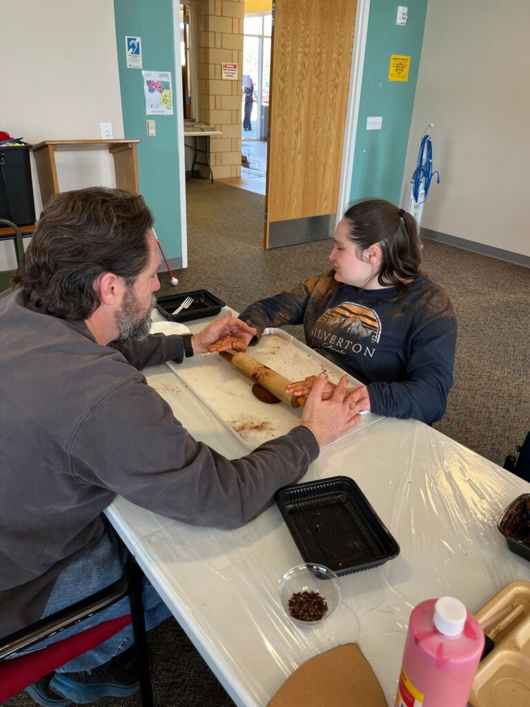 Artwork and artists from the February 2023 — Cinnamon Applesauce Valentines Ornaments session at Creating With Blind Abandon.
