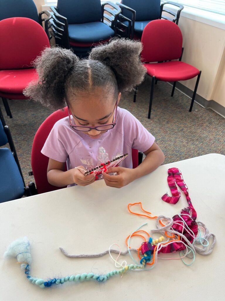 Artwork and artists from the March 2023 Weaving with guest artist, Tori Christenson session at Creating With Blind Abandon.