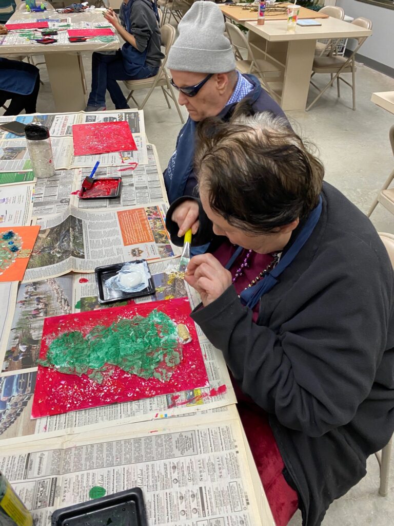 Artwork and artists from the Nov '23 — Adults - Christmas Trees session at Creating With Blind Abandon.