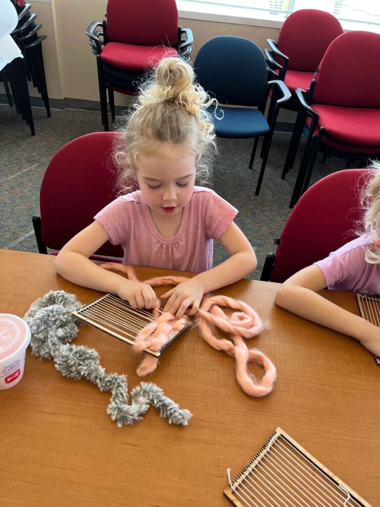 Artwork and artists from the March 2023 Weaving with guest artist, Tori Christenson session at Creating With Blind Abandon.