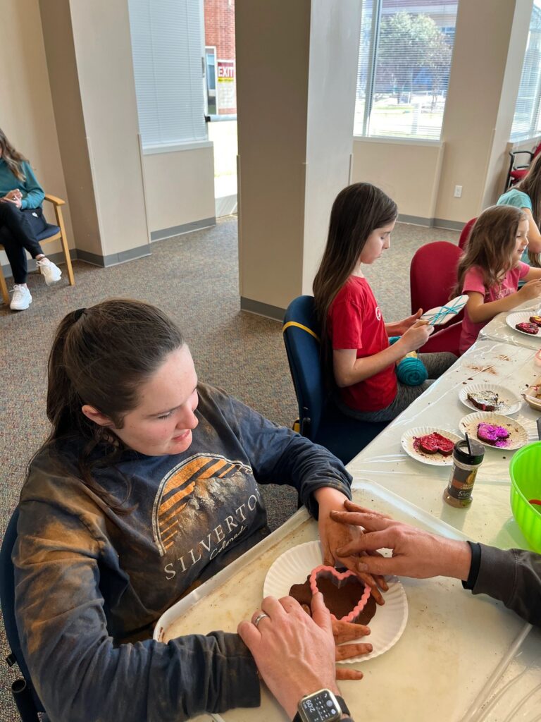 Artwork and artists from the February 2023 — Cinnamon Applesauce Valentines Ornaments session at Creating With Blind Abandon.