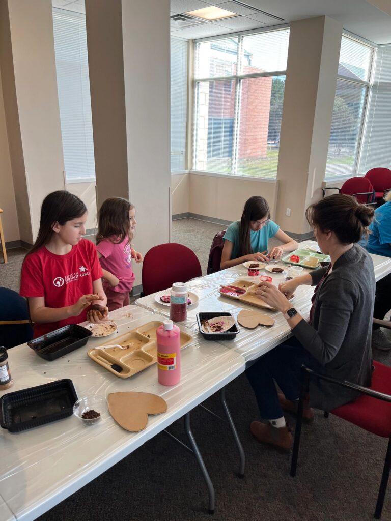 Artwork and artists from the February 2023 — Cinnamon Applesauce Valentines Ornaments session at Creating With Blind Abandon.